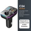 The New Dual USB Car Charger FM Transmitter Bluetooth Adapter Wireless Handsfree Stereo Mp3 Player Colorful Lights FM Modulator