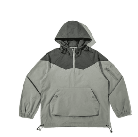 Color Matching Tooling Hooded Pullover Jacket For Men And Women (Option: Gray green-XL)
