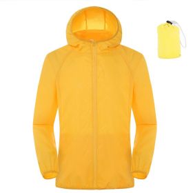Summer Outdoor Sun Protection Clothing Women'S Lightweight Waterproof Windbreaker (Option: Yellow-XL)