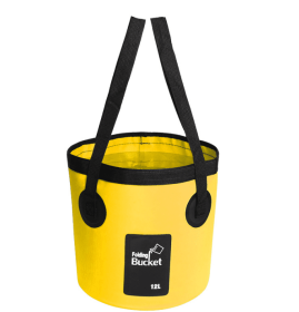 Portable Travel Bag Fishing Bucket Folding Bucket Bag Outdoor Convenient Travel Car Wash Bucket Outdoor Waterproof Bag (Option: Yellow-20L)