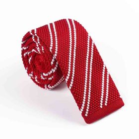 Men's Twill Knitted Tie Striped Contrast Color (Option: KT040 C)