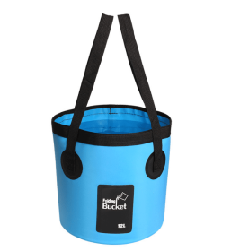 Portable Travel Bag Fishing Bucket Folding Bucket Bag Outdoor Convenient Travel Car Wash Bucket Outdoor Waterproof Bag (Option: Blue-20L)