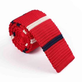 Men's Twill Knitted Tie Striped Contrast Color (Option: KT053)
