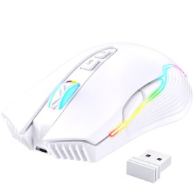 USB Charging Luminous 24g Wireless Gaming Mouse Bluetooth (Color: White)