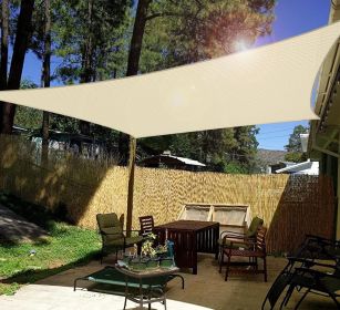 8' X 12' Sun Shade Sails Canopy Rectangle Outdoor Shade Canopy UV Shelter Canopy For Outdoor Patio Garden Backyard (Option: 8x12inch)