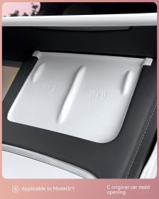 Central Control Wireless Charger Mobile Phone Silica Gel Pad (Color: White)