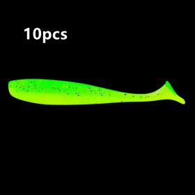Double Color Soft T Tail Road 7cm Artificial Lure (Option: Emerald Green-7cm 10 PCs)