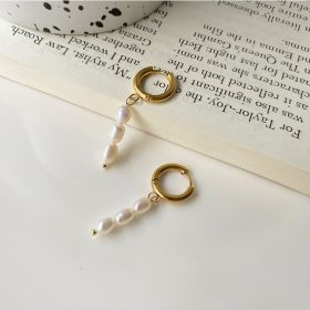 Women's Fashion Simple Pearl Earrings (Option: Fresh Water Bead Ear Clip)