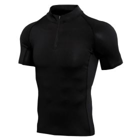 Men's Personal Trainer Overalls With Short Sleeves (Option: Black-2XL)