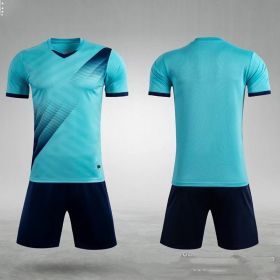 Soccer Suit Quick Dry Competition Training (Option: Shallow lake blue light plate-L)