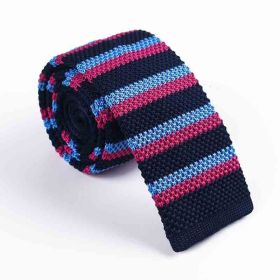 Men's Twill Knitted Tie Striped Contrast Color (Option: KT049)