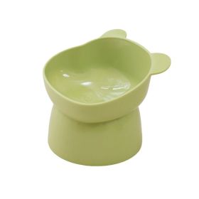 High Foot Oblique Neck Protection Pet Bowl (Option: Bear Head Green)