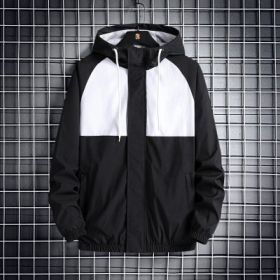 Fashionable Hooded Solid Color Coat Casual Jacket (Option: Black-2XL)