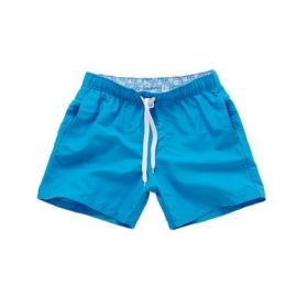 Beach Pants Men's Shorts Summer Surf Pants (Option: Blue-XL)