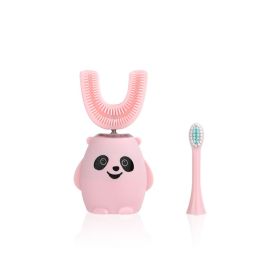 Children's Silicone Electric Soft Bristle U-shaped Toothbrush (Color: Pink)