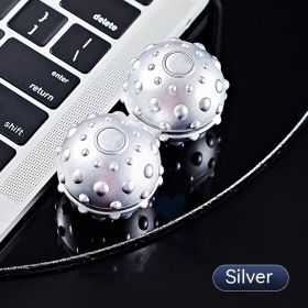 Radish With Massage Ball Fingertip Decompression Zhiwan Gyro (Option: Silver Style)
