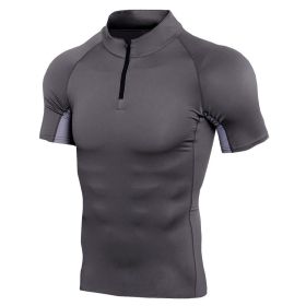 Men's Personal Trainer Overalls With Short Sleeves (Option: Grey-4XL)