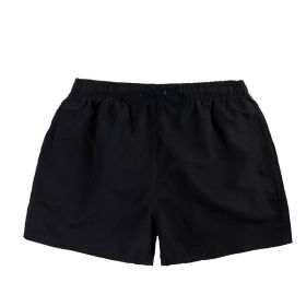 Men's Beach Quick Dry Three Points Casual Loose Surf Pants (Option: Black-L)