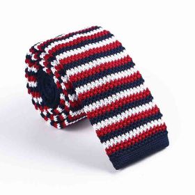 Men's Twill Knitted Tie Striped Contrast Color (Option: KT043 A)
