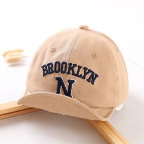 All-matching Sun Proof Baseball Cap (Option: Khaki Letter Blue-6 Months)