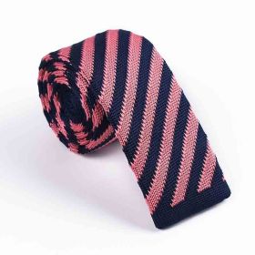 Men's Twill Knitted Tie Striped Contrast Color (Option: KT041 A)