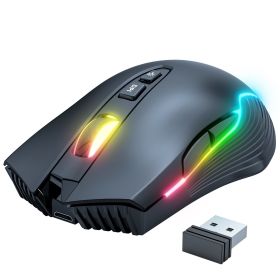 USB Charging Luminous 24g Wireless Gaming Mouse Bluetooth (Color: Black)