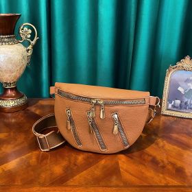 High Sense Niche Crossbody Bag Women (Color: Brown)