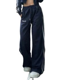 Vintage Striped Hip-hop Casual Pants (Option: Blue-M)