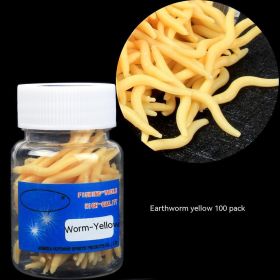 Soft Bait Fake Worm Mealworm Earthworm Red Bottled Bionic Lure (Option: 4cm Earthworm Yellow 100)