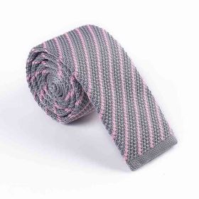 Men's Twill Knitted Tie Striped Contrast Color (Option: KT039 B)