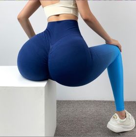Gradient Fitness Pants Women's High Waist Stretch (Option: Blue Picking And Gradient-S)
